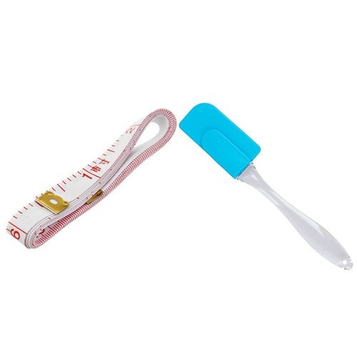 Règle De Mesure Et Spatule En Silicone, Ruban Plat Doux Pour Tailleur De Tissu À Coudre 1.5m, Cuillère Mélangeur Grattoir (Bleu Ciel) S