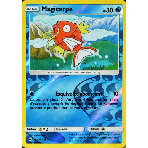 Carte Pokémon 32/147 Magicarpe 30 Pv - Reverse Sl3 - Soleil Et Lune - Ombres Ardentes Neuf Fr