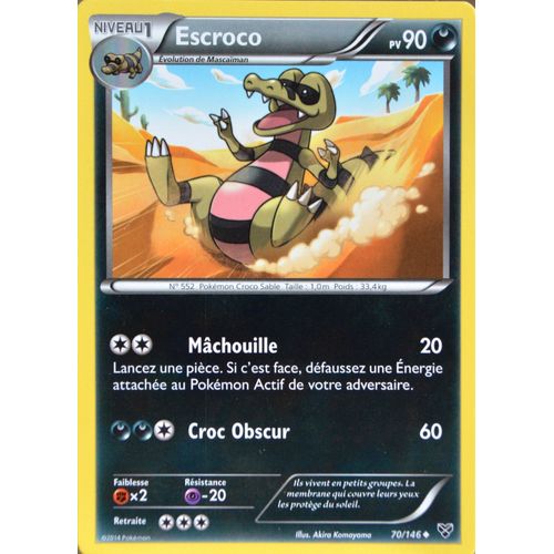 Carte Pokémon 70/146 Escroco 90 Pv Xy Neuf Fr