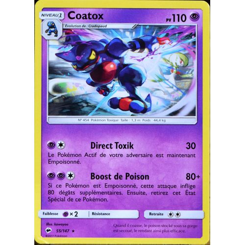 Carte Pokémon 55/147 Coatox 110 Pv