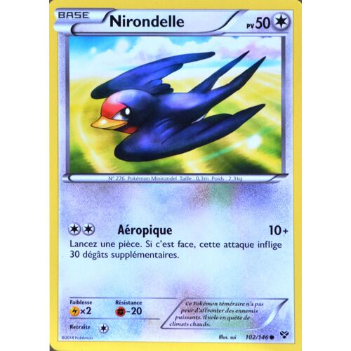 Carte Pokémon 102/146 Nirondelle 50 Pv Xy Neuf Fr