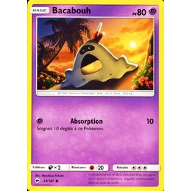 Carte Pokémon 61/147 Bacabouh 80 Pv Sl3 - Soleil Et Lune - Ombres Ardentes Neuf Fr