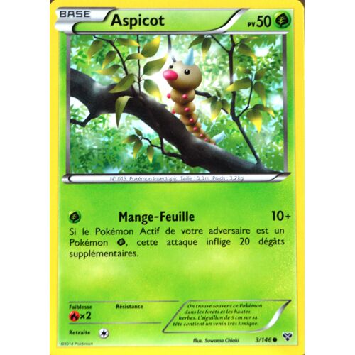 Carte Pokémon 3/146 Aspicot 50 Pv Xy Neuf Fr
