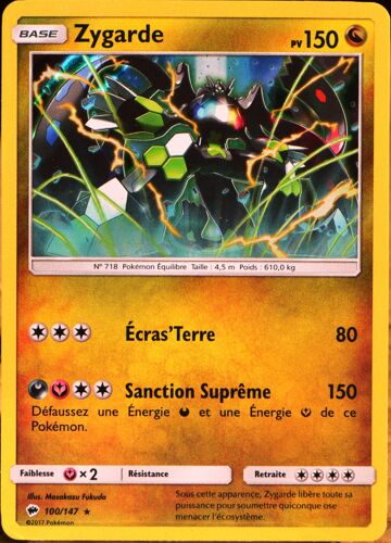 Carte Pokémon 100/147 Zygarde 150 Pv - Holo