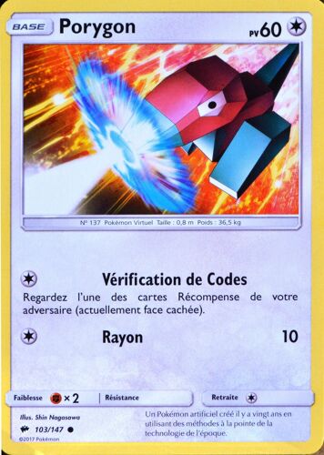 Carte Pokémon 103/147 Porygon 60 Pv