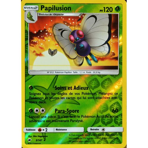 Carte Pokémon 3/147 Papilusion 120 Pv - Reverse