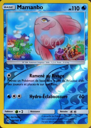 Carte Pokémon 36/145 Mamanbo 110 Pv - Reverse Sl2 - Soleil Et Lune - Gardiens Ascendants Neuf Fr