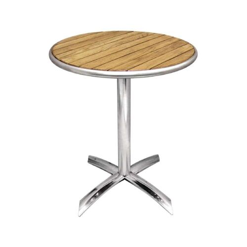 Bolero u424 rond piédestal table bistro frêne flip top, 600 mm, argent