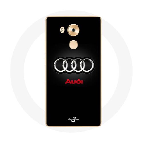 Coque pour Huawei Mate 8 Audi Logo Métal fond noir