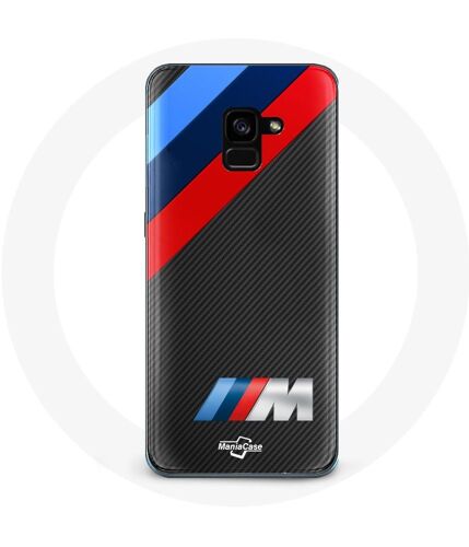 Coque Pour Samsung Galaxy A8 Plus Bmw M Logo Carbone