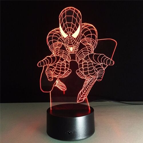 Spider-Man Lampe Led Hologramme 3d + Telecommande