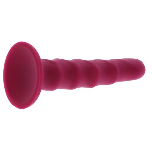 Gode Couleur & Girly Gode Silicone Ribbed Dong 16 X 3.7cm Rose Get Real Toyjoy