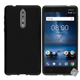 Housse Etui Coque Pochette Silicone Gel Fine Pour Nokia 8 + Verre Trempe - Noir