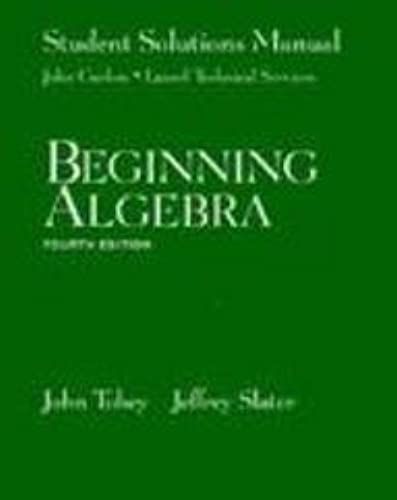 Beginning Algebra: Student Solutions Manual