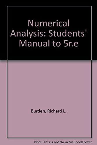 Numerical Analysis: Students' Manual To 5r.E