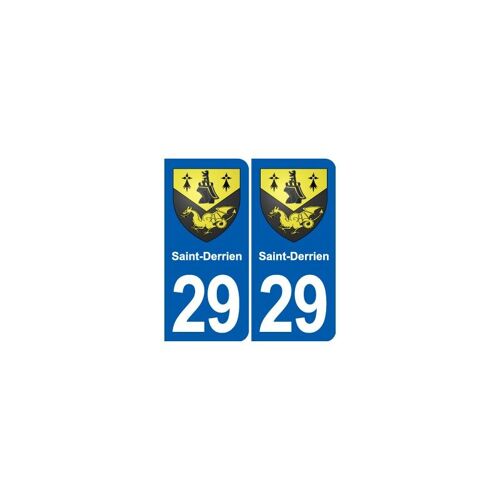 29 Saint-Derrien Blason Autocollant Plaque Stickers Ville - Couleur : Droits - Angles : Droits