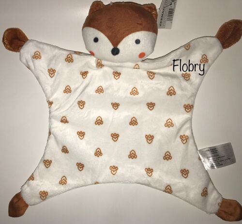 Doudou Renard Blanc Marron Zeeman Peluche Grelot Hochet Écureuil Jouet Bébé 