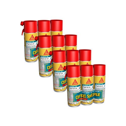 Lot de 12 mousses expansives tout en un manuelle SIKA - SikaBoom 128 - 400ml