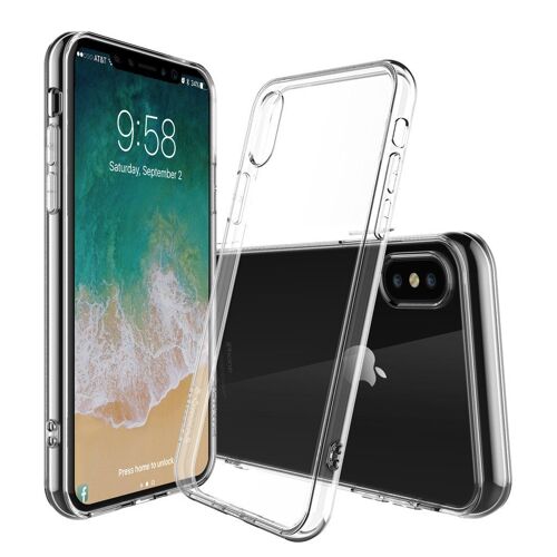 BPFY - Coque Silicone Transparente Pour Iphone X 10 Apple - Protection arriere anti-choc - Etui en silicone TPU souple renforce - Finition Excellence
