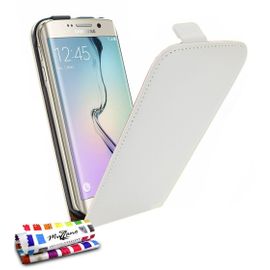 Samsung Galaxy S6 Edge Etui À Rabat Blanc Cuir Simili (Pu), 3 Films