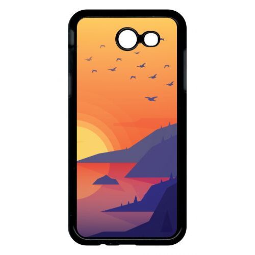 Coque Pour Smartphone - Paysage - Compatible Avec Samsung Galaxy J3 (2017) - Plastique - Bord Noir