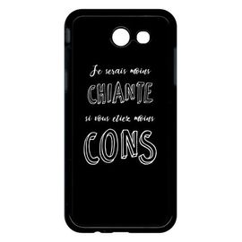 Coque Pour Smartphone - Je Serais Moins Chiante Si Vous Etiez Moins Cons - Compatible Avec Samsung Galaxy J3 (2017) - Plastique - Bord Noir