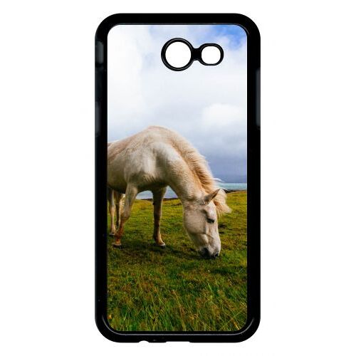 Coque Pour Smartphone - Cheval Paysage - Compatible Avec Samsung Galaxy J3 (2017) - Plastique - Bord Noir