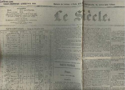 Le Siècle N°8168- 22e Année - Vendredi 31 Juillet 1857