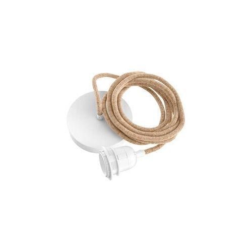 Hang-1 Suspension Plafonnier 1 fil 2,50 m - Douille Blanche - Ficelle Brute - Taille unique