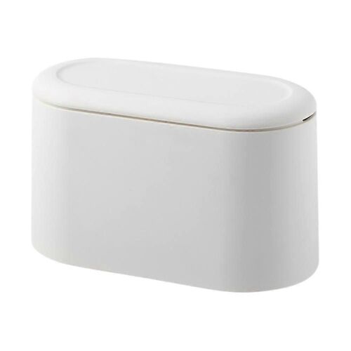 Mini Poubelle De Bureau Simple, Poubelle À Double Couche De Type Couvercle À Ouverture Poussoir, Table De Chambre À Coucher De Ménage T