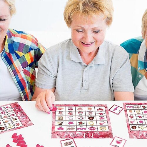 Saint Valentin Bingo Jeu Cartes 24 Joueurs Pour Enfants Fête Jeux De Cartes, Jeux De Classe D¿École, Amour