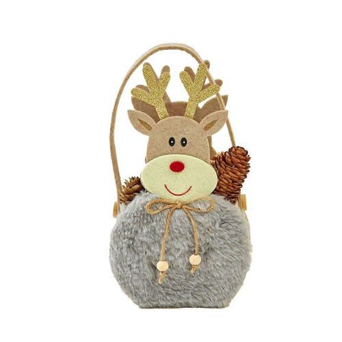 Noël Candy Bag Renne Sac Cadeaux D'hiver Bonbons - Sac - Design Fournitures pour Noël Hiver Gris
