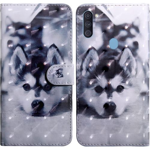 Coque Pour Samsung Galaxy A11/M11, Housse Premium En Cuir Samsung A11/M11, Magnetique Flip Case Portefeuille Pu Cuir A Rabat Housse Etui De Protection Avec Porte Cartes (Chien)