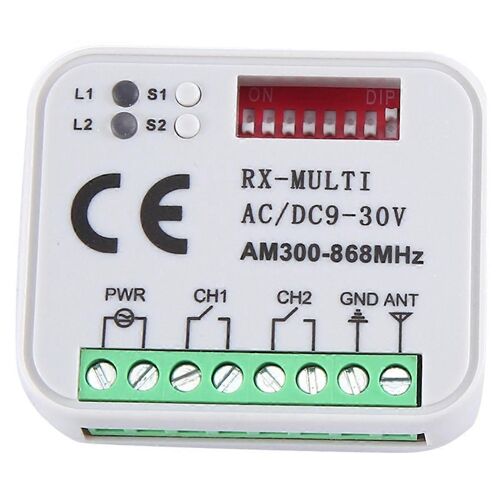 Récepteur universel RX Multi Fréquence 300-868MHz 2CH 12V 24V