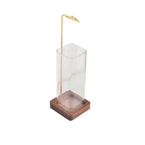 Porte-encens pour bâtons, porte-cendres Insence-Stick avec verre amovible [Anti-Ash Flying]
