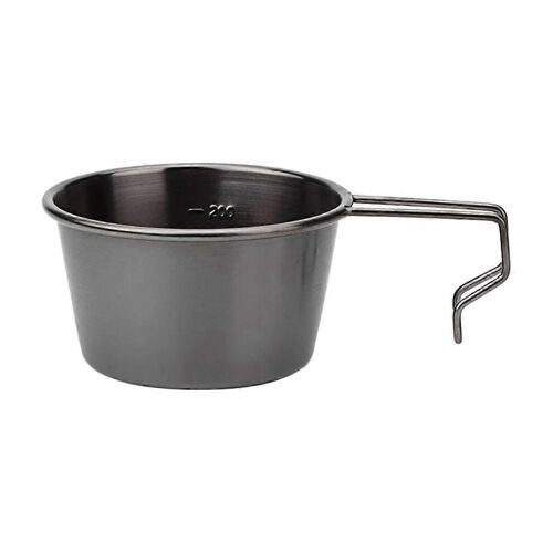 Bol De Pique-Tasse De Camping Antiadhésive Avec Poignée Vaisselle Ustensiles De Cuisine En Plein Air Bol De Cuisson Noir 200ml
