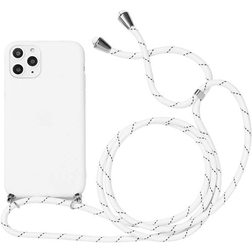 Coque Pour Iphone 11 Pro (5.8'') Anti-Rayure Souple Protection Silicone Avec Cordon De Serrage Blanc