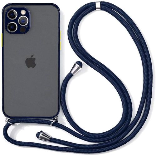 Coque Collier Cordon Pour Iphone 11 Pro (5.8'') Bleu Marine Dure Rigide Semi-Transparente Protection Anti-Choc Légère