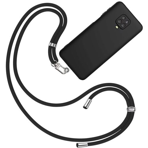 Coque Pour Redmi Note 9S (6.67'') Souple Protection Anti-Rayure Silicone Avec Cordon de Serrage Noir