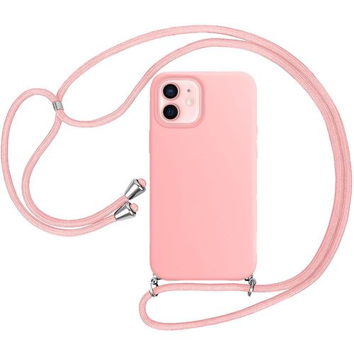 Coque Cordon De Serrage Pour Iphone 12 (6.1'') Rose Souple Anti-Choc Anti-Rayure Silicone Slim