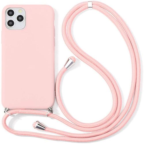 Coque Tour De Cou Universel Pour Iphone 11 Pro (5.8'') Rose Mince Anti-Rayure Anti-Choc Protection Silicone