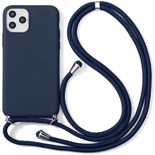 Coque Chaîne De Portable Pour Iphone 11 Pro (5.8'') Bleu Marine Anti-Rayure Souple Couleur Unie Protection Silicone