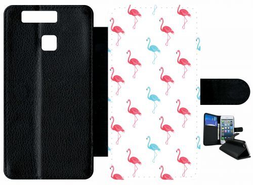 Etui A Rabat - Flamand Rose - Compatible Avec Huawei P9 - Plastique - Bord Noir