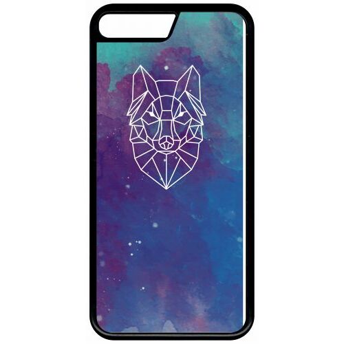 Coque Pour Smartphone - Hyper Animals Space Loup - Compatible Avec Apple Iphone 7 - Plastique - Bord Noir