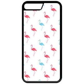 Coque Pour Smartphone - Flamand Rose - Compatible Avec Apple Iphone 8 Plus - Plastique - Bord Noir