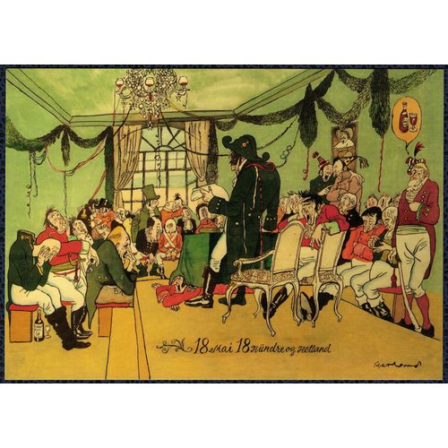 Carte Postale Postcard Norvège Assemblée Du Club Des Fêtards Et Ivrognes Du 18 Mai