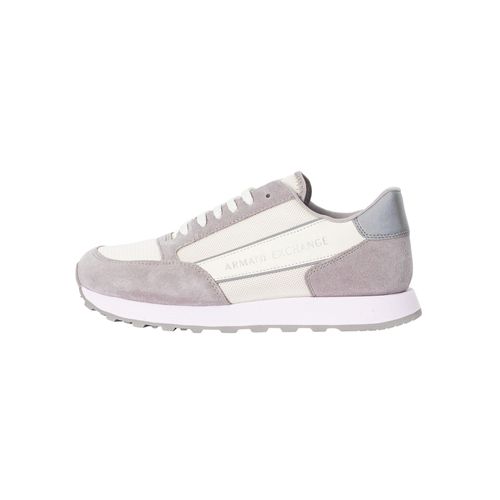 Armani Exchange Baskets En Daim À Logo Latéral, Gris - 42