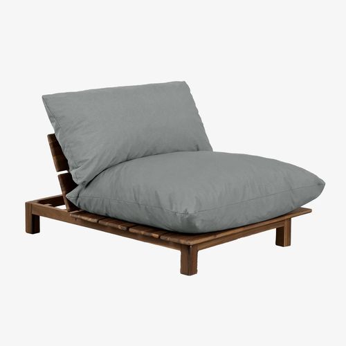 Fauteuil Inclinable De Jardin En Bois D'acacia Brina Gris Anthracite