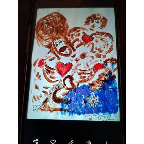 Dessin Scat Art D Helr Elena Peintre Dessin Humouristique 50x65 Signe Et Cachet Original