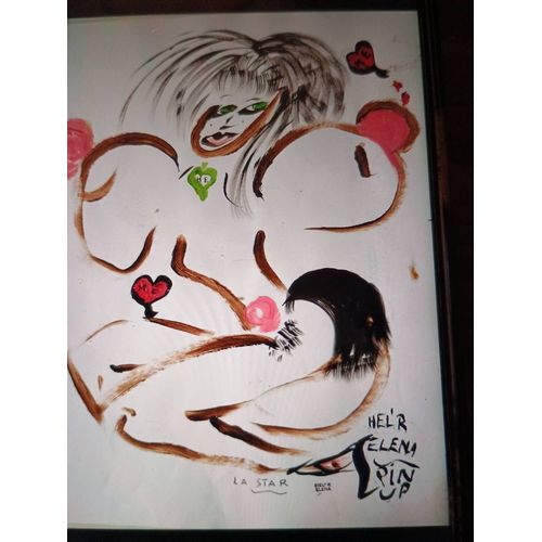 Scat Art D Helr Elena Peintre Dessin Original 50x65 Original Signe